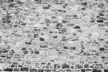 Mur en pierre noir et blanc
