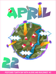 Postcard "Earth Day" with planeta 22 © Julli