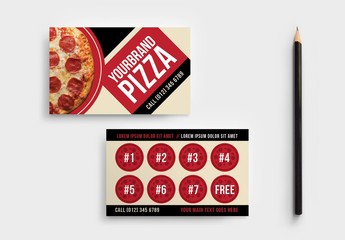 Pizza Shop Loyalty Card Layout