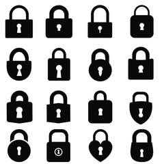 Lock Icons Vector set on white background. protection illustration sign collection. Padlock symbol.