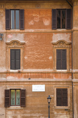 Windows seen from Keats-Shelley House, Rome, Europe, overlooking the Spanish Steps
