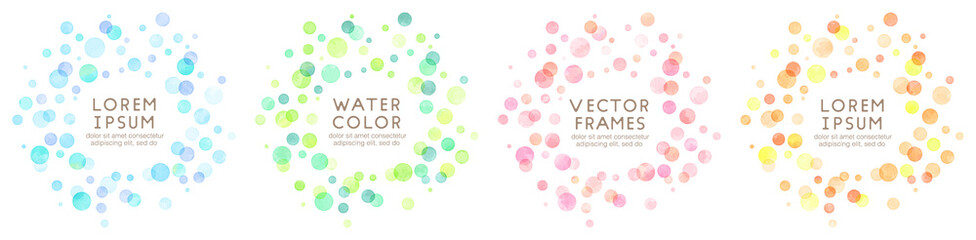 colorful watercolor bubble frames (vector)