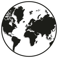 Circles world map. Isolated vector