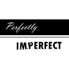 Perfectly imperfect business logo template. Simple black and white vector illustration text with grunge effect.