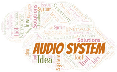 Fototapeta premium Audio System typography vector word cloud.