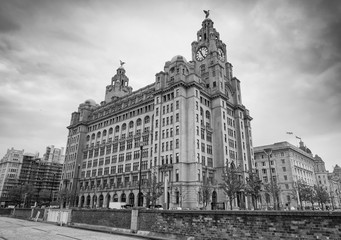 Liverpool waterfront B&W