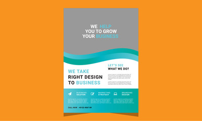 Corporate Business Flyer poster pamphlet brochure cover design layout with graphic elements. two colors scheme. vector template in A4 size Vector.Brochure template layout. cover design
