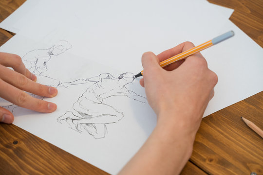Drawing the human figure with a pencil or marker