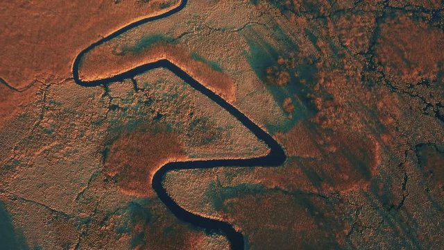 Aerial shot - The River Seret in west part of Ukraine