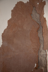 a large crack in a wall