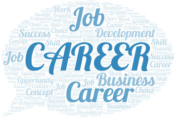 Obraz premium Career typography vector word cloud.