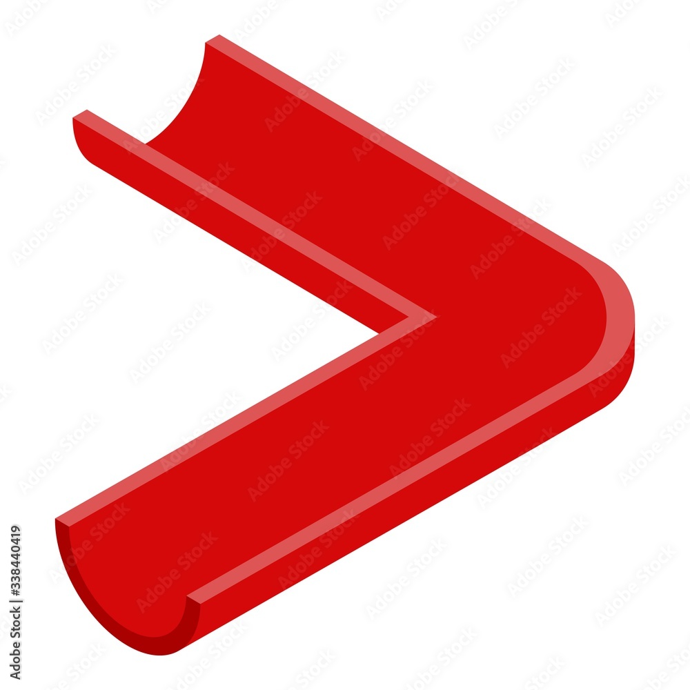 Poster red gutter pipe icon. isometric of red gutter pipe vector icon for web design isolated on white back