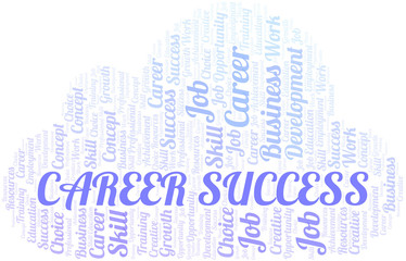 Career Success typography vector word cloud.