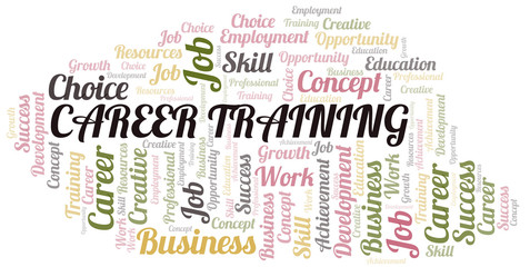 Career Training typography vector word cloud.