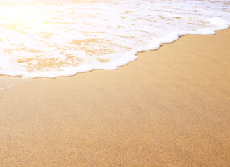 wave on a tropical sandy beach