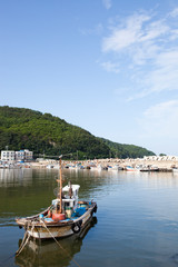 Fototapeta na wymiar Fishing boat. Gyeongjeong harbor in Yeongdeok-gun, South Korea. 