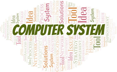 Fototapeta premium Computer System typography vector word cloud.