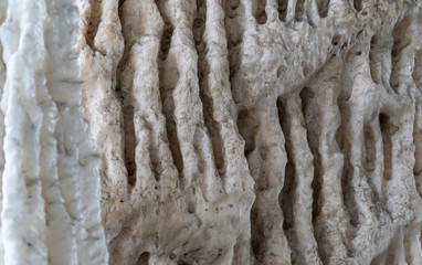 texture  close-up of stalactites and stalagmites