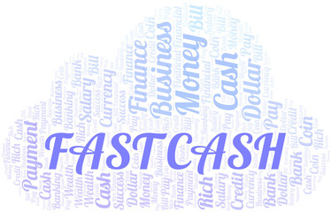Fast Cash typography vector word cloud.