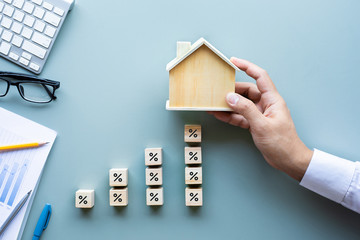 Property interest rate,finance loan increase.investment planning.business real estate.profit of...