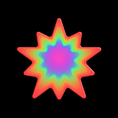 Étoile double multicolore en 3D