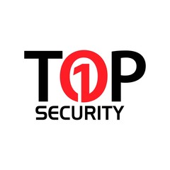 Top Security with the number one. Creative lettering vector illustration. illustration in vector format.	
