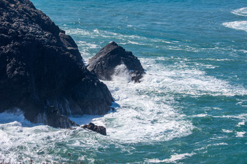 Coastal view of North Cornwall on a sunny spring day