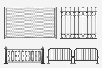 metal fence black color set