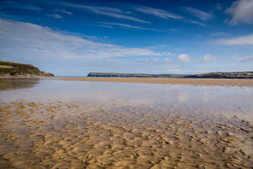 Coastal view of North Cornwall on a sunny spring day