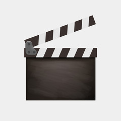 realistic clapper board used black