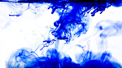 Spread of ink in water.
