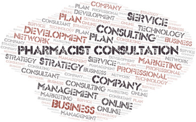 Pharmacist Consultation typography  word cloud.