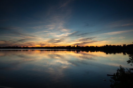 Scenic View Of Lake Against Sky During Sunset © jeffrey brown/EyeEm