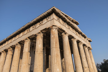 Naklejka premium Temple of Hephaestus (Hephaisteion) - well-preserved Greek temple. Temple of Hephaestus is Doric peripheral temple; located at north-west side of Athens Agora on top of Agoraios Kolonos hill. Greece.