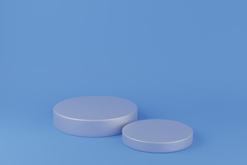 3d rendering scene with composition empty cylinder podium for cosmetic product presentation & abstract background. Mockup Geometric shape in pastel colors. Minimal design empty space.