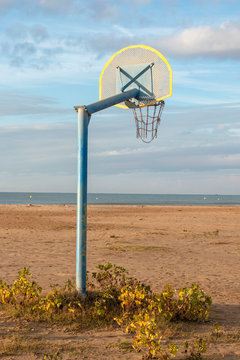 basketball court on beach