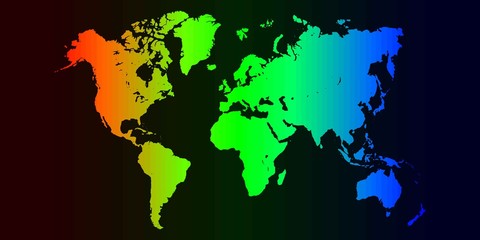 World Map RGB Color Most Beautiful Most Extreme Color