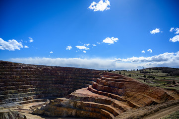 Victor Cresson Mine, an active open pit gold mine in Cripple Creek, Colorado, USA