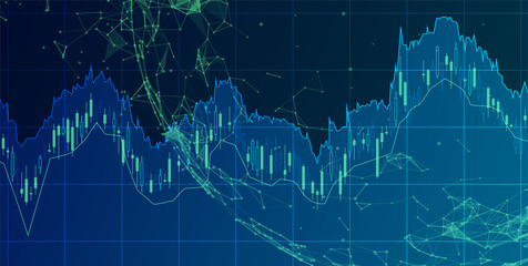 Financial trade concept. Stock market and exchange. Candle stick graph chart.