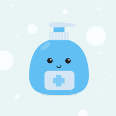 Antiseptic against the virus and bacteria. Clean hands concept. Liquid soap