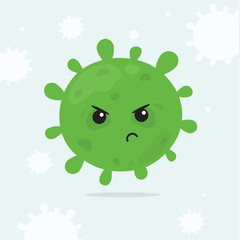 Vector illustration of coronavirus 2019 nkoV. Coronavirus outbreak concept. coronavirus infection, viral cell microbe.