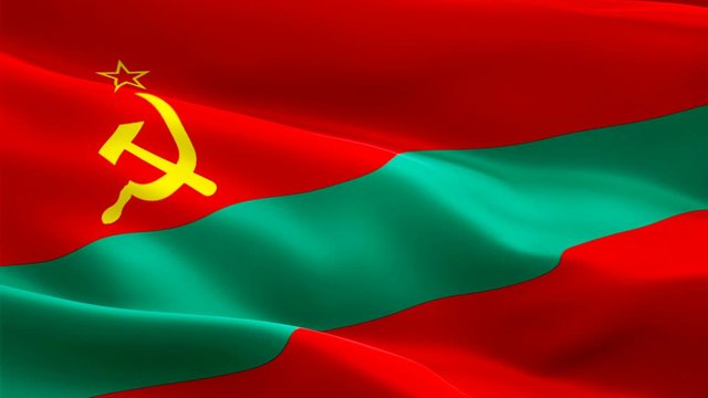Pridnestrovie waving flag. National 3d Transnistria flag waving. Sign of Pridnestrovie island seamless loop animation. Transnistria flag HD resolution Background. Pridnestrovie flag Closeup 1080p Full