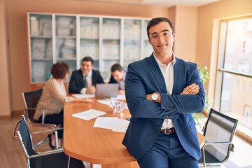 Business lawyers workers meeting at law firm office. Professional executive partners working on...