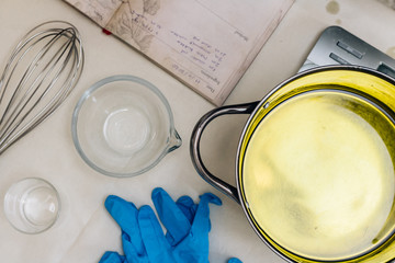 Homemade cold process soap making