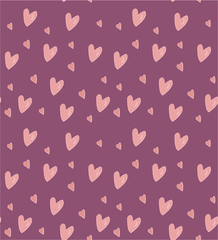 Seamless pattern. Romantic print with hearts. Cute vector pattern. Wallpaper. Print for notebooks and leaflets. Design for lovers. Cartoon ornament. Items for baby items and clothing.