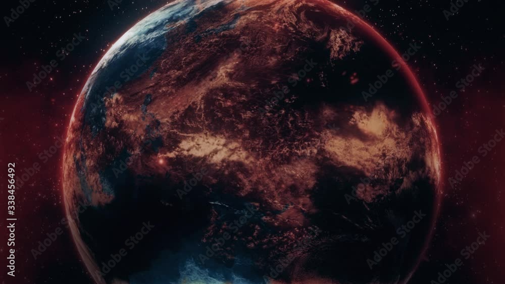 Wall mural 3d sci-fi planet earth loop motion background