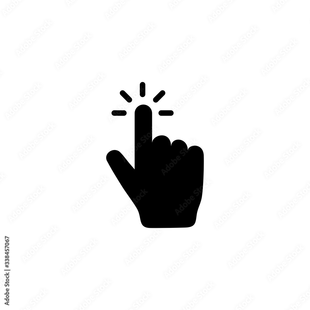 Poster hand click icon vector. hand cursor icon