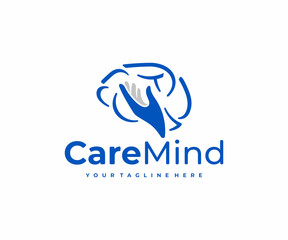 Behavioral health logo design. Brain science vector design. Psychology logotype