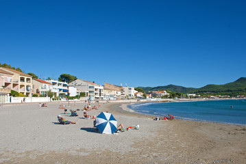 Les Lecques, Saint-Cyr-sur-Mer, Strand im Sommer