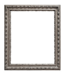 Silver frame for paintings, mirrors or photo isolated on white background